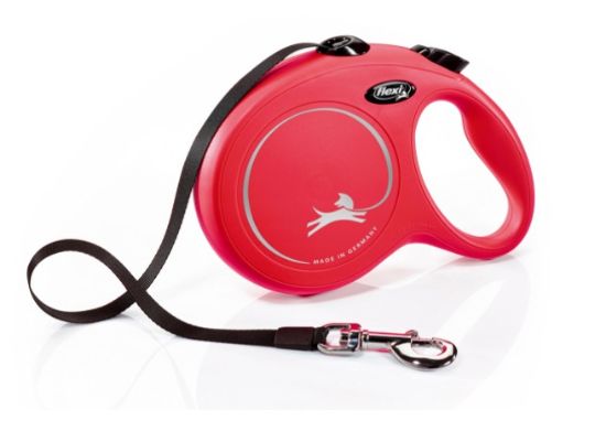 Flexi New Classic large - Автоматичен повод за кучета - 8м лента, до 50 кг - червен